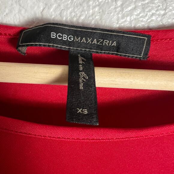 BCBGMaxAzria Red Long Sleeve Mid Length Jersey Dress Size XS - Picture 7 of 7